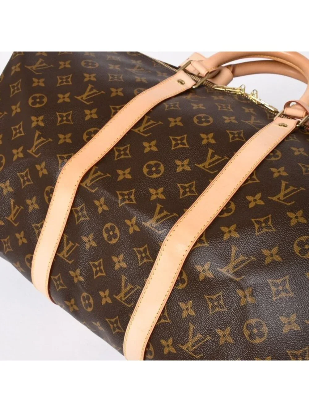 Louis Vuitton Keepall 50 Boston Bag Leather Monogram Gold